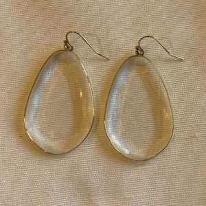 Earrings Clear teardrop with gold trim